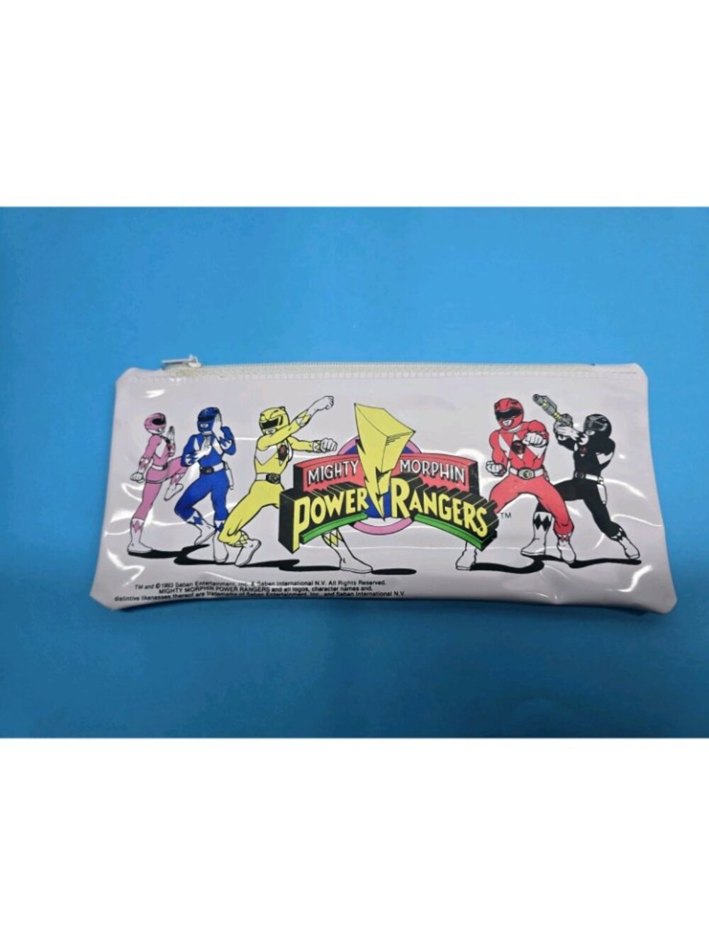 VINTAGE 1993 MIGHTY MORPHIN POWER RANGERS ZIPPERED PENCIL POUCH STORAGE CASE - Picture 10 of 11